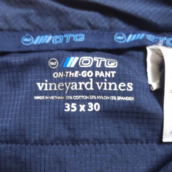 Vineyard Vines OTG Chino Pants Mens 35x30 Blue On The Go Performance Casual - Picture 4 of 12